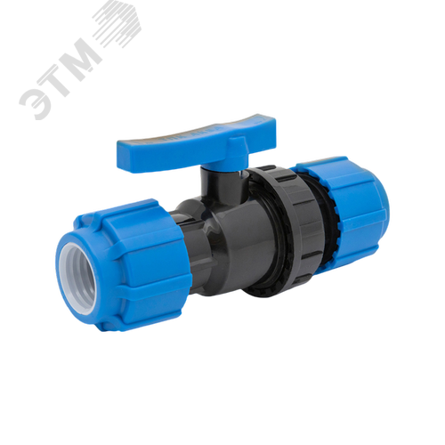 Изображение товара Кран шаровой компрессионный разъемный d 25 (шт)