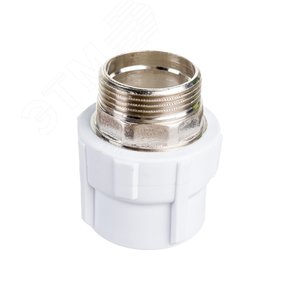 Муфта комбинированная 50x1 1/2' НР под ключ полипропиленовая PPR белая - фото 3