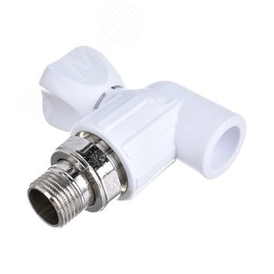 Кран для радиатора угловой 20х1/2' полипропиленовый PPR белый - фото 2