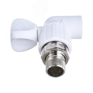 Кран для радиатора угловой 20х1/2' полипропиленовый PPR белый - фото 4