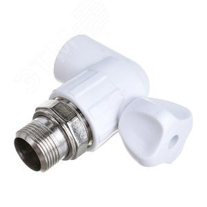 Кран для радиатора угловой 25х3/4' полипропиленовый PPR белый - фото 2