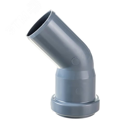 Отвод 40 45 град, для внутренней канализации, серый - фото 1