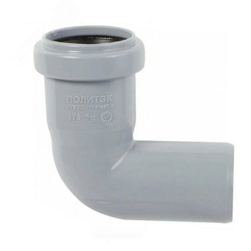 Изображение товара Отвод 40 87 град, для внутренней канализации, серый (шт)