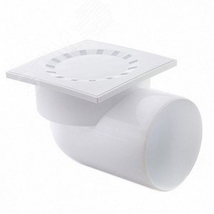 Трап 110 горизонтальный с пластиковой решеткой 150x150 мм - фото 1