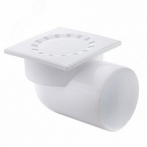 Изображение товара Трап 110 горизонтальный с пластиковой решеткой 150x150 мм Политэк