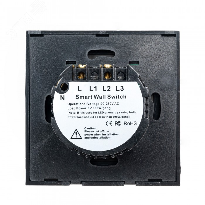 Умный выключатель, 1 клавиша, черный Powerlite-WS1B (Черный) Sibling - превью 3