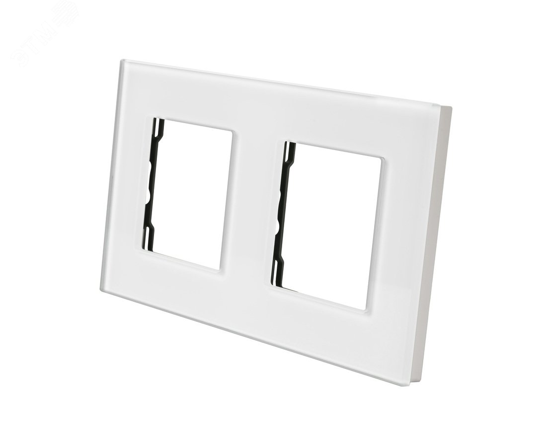 Изображение товара Стеклянная рамка на 2 поста белая 157х86мм Sibling Powerframe-2GW