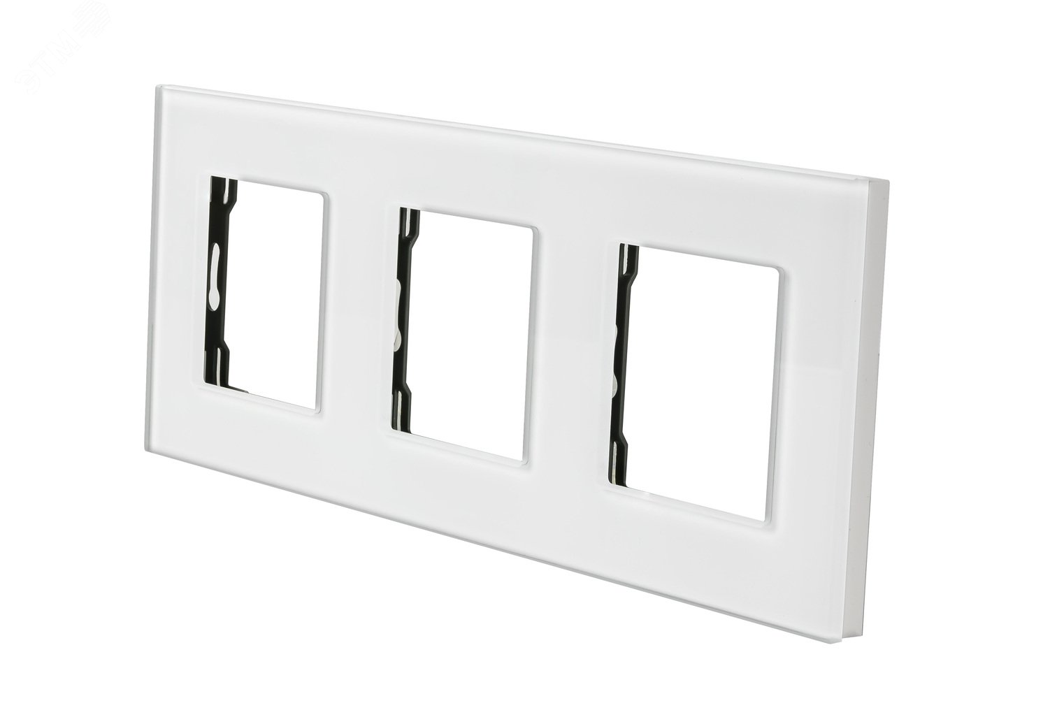 Изображение товара Рамка стеклянная 3 поста белая 228х86 мм для розеток и выключателей