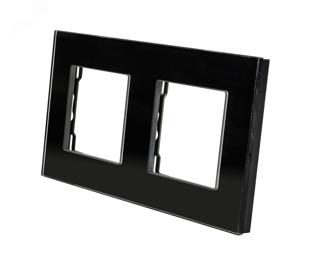 Изображение товара Рамка стеклянная 2 поста черная 157х86мм