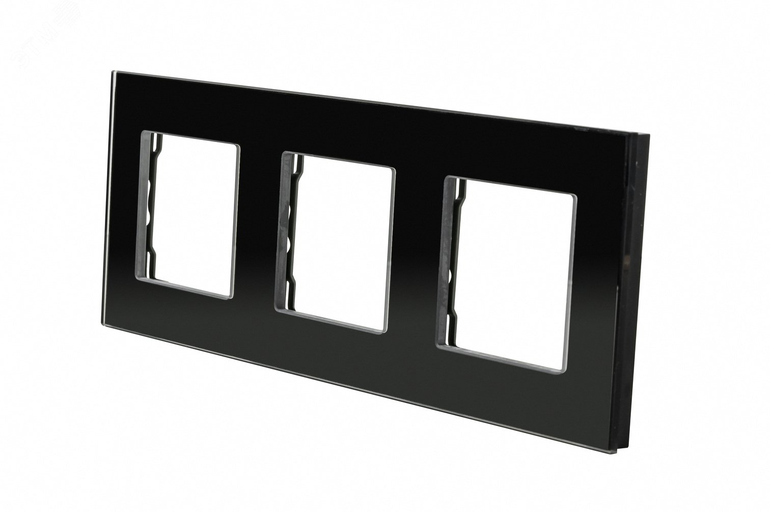 Изображение товара Рамка стеклянная 3 поста черная (228х86мм) (шт)