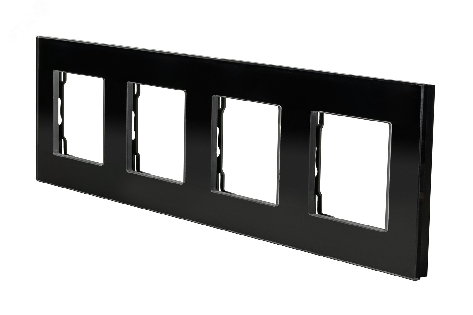 Изображение товара Стеклянная рамка 4 поста черная 299х86 мм гарантия быстрая доставка