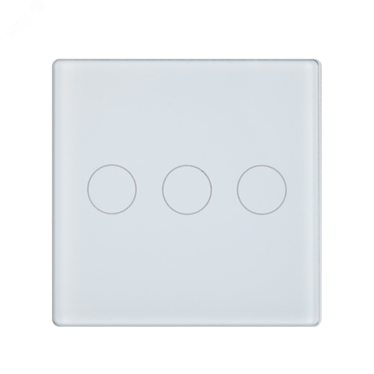 Изображение товара Панель выключателя стеклянная в рамку 3кл белая (47х47мм) (шт)