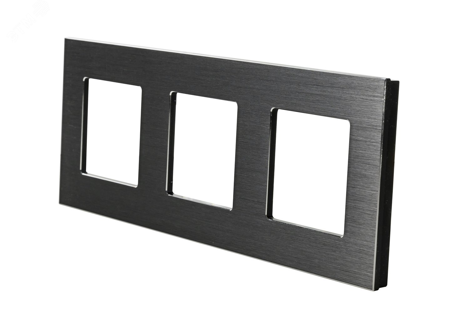 Изображение товара Рамка алюминиевая 3 поста черная 228х86 мм комплект