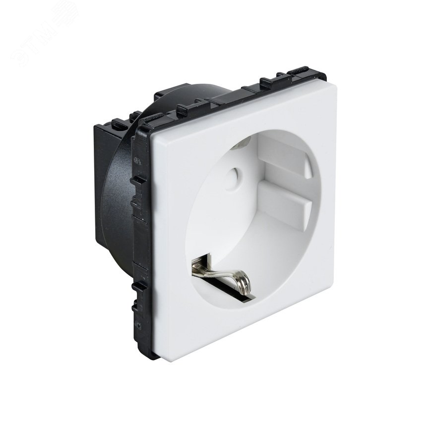 Изображение товара Розетка в рамку белая 47х47 мм Sibling - надежная монтажная розетка