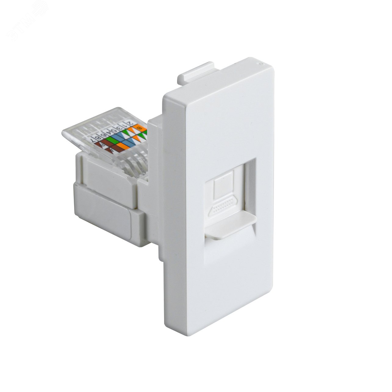 Изображение товара Модуль в рамку для интернета CAT5 белый Sibling Powermodule-CAT5(W)