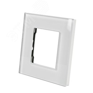 Изображение товара Рамка стеклянная 1 пост белая (86х86мм) (шт)