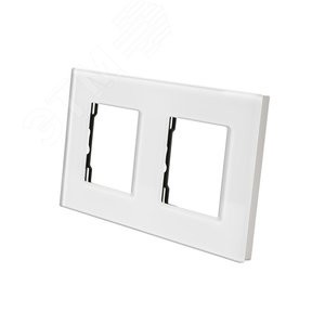 Изображение товара Рамка стеклянная 2 поста белая (157х86мм) (шт)
