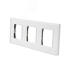 Изображение товара Рамка стеклянная 3 поста белая (228х86мм) (шт)