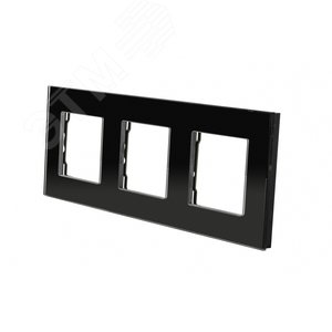Изображение товара Рамка стеклянная 3 поста черная (228х86мм) (шт)