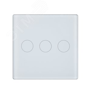 Изображение товара Панель выключателя стеклянная в рамку 3кл белая (47х47мм) (шт)
