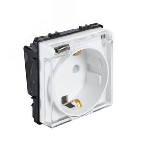 Изображение товара Розетка в рамку с крышкой IP44 белая (47х47мм) (шт)