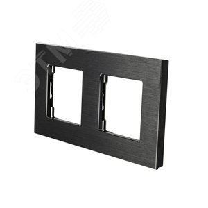 Изображение товара Рамка алюминиевая 2 поста черная (157х86мм) (шт)