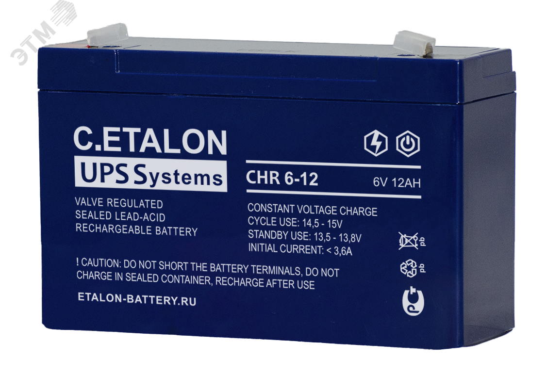 Изображение товара Аккумулятор C.ETALON CHR 6В 12 А/ч для систем UPS и циклического использования