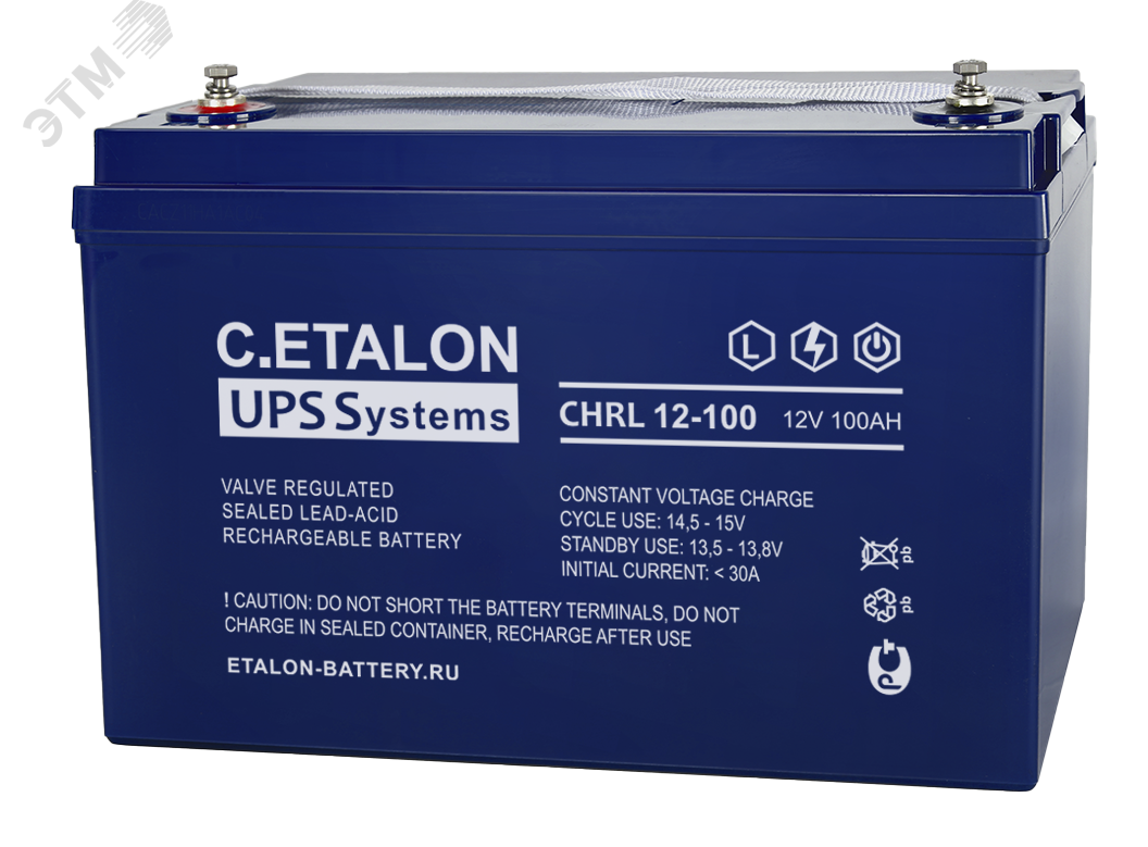 Аккумулятор C.ETALON CHRL 12В 100 А/ч 700-12/100S Etalon battery