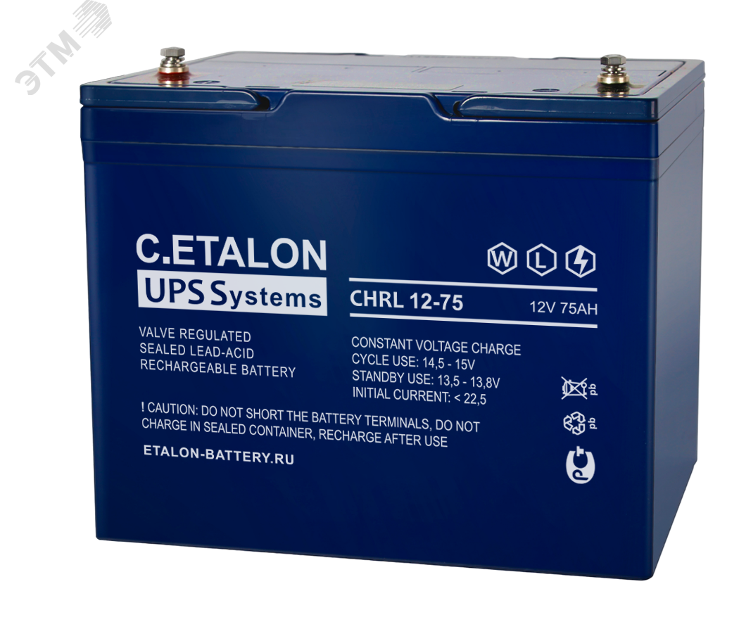 Изображение товара Аккумулятор C.ETALON CHRL 12В 75 А/ч (шт)