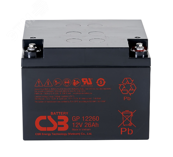 Изображение товара Аккумулятор CSB GP 12260 12V 26Aч AGM герметичный для резерва и электросистем