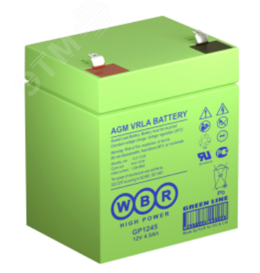 Изображение товара Аккумулятор WBR GP 1245 12В 4,5Ач AGM герметизированный