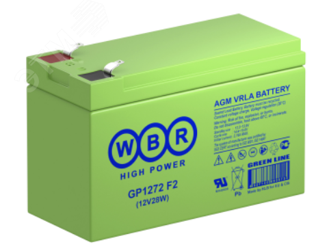 Изображение товара Аккумулятор WBR GP 12В 7,2Ач F2 герметизированная AGM батарея