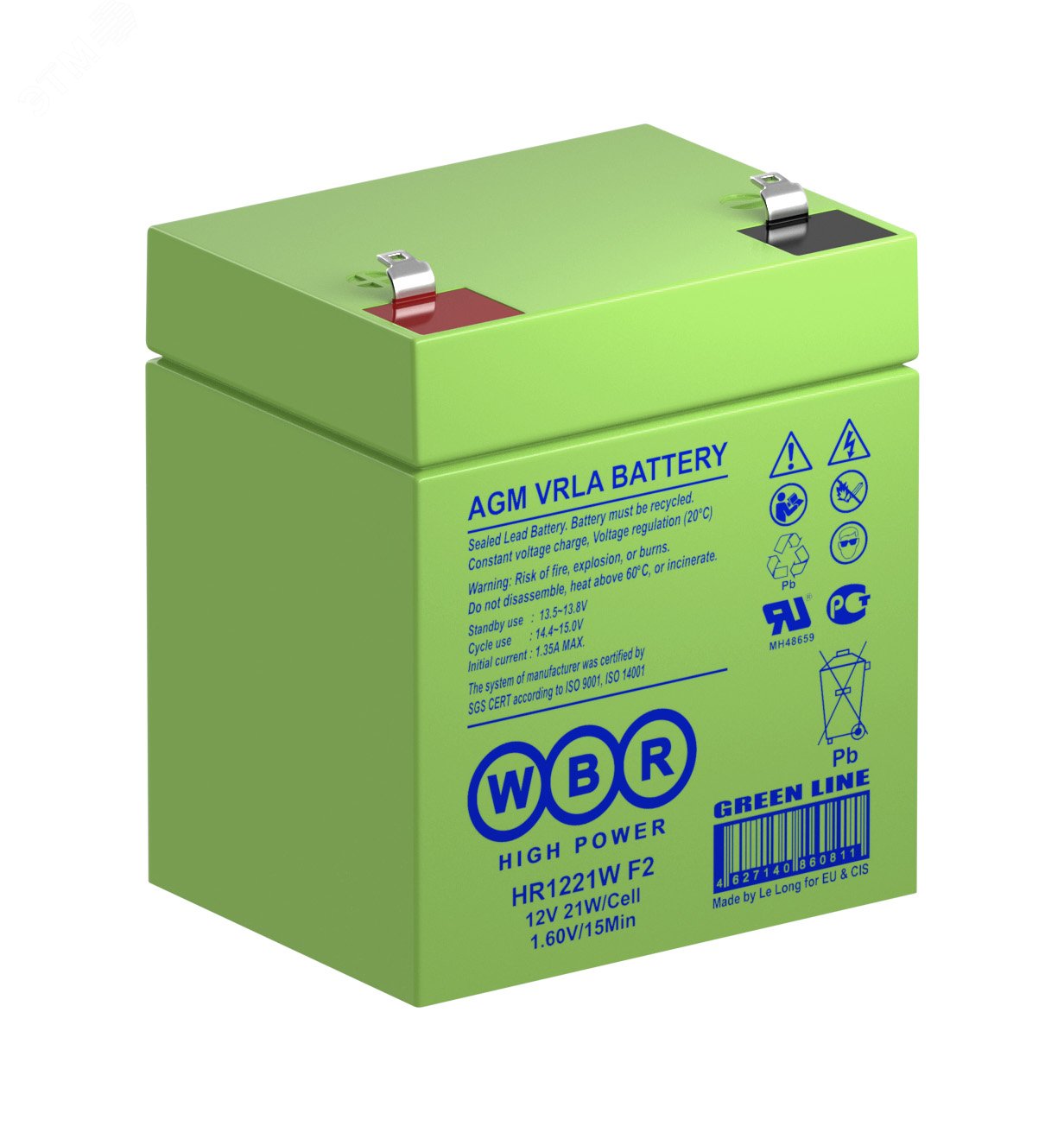 Изображение товара WBR HR1221W — AGM батарея 12 В 5 Ач, герметичная