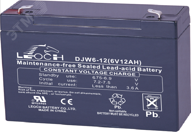 Аккумулятор DJW 6В 12Ач DJW6-12 Leoch Battery