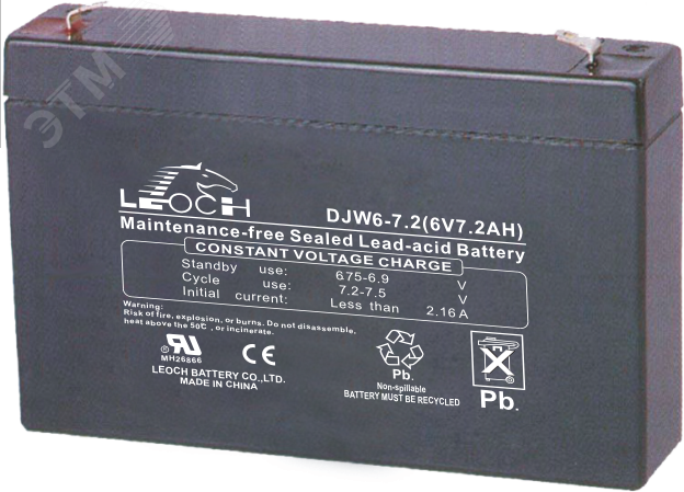 Аккумулятор DJW 6В 7,2Ач DJW6-7.2 Leoch Battery