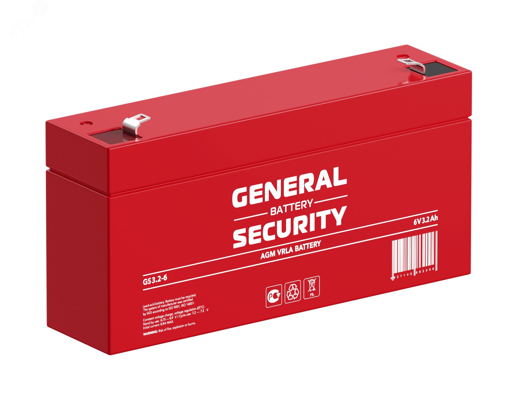 Изображение товара GS3.2-6L AGM аккумулятор 6В 3.2Ач General Security