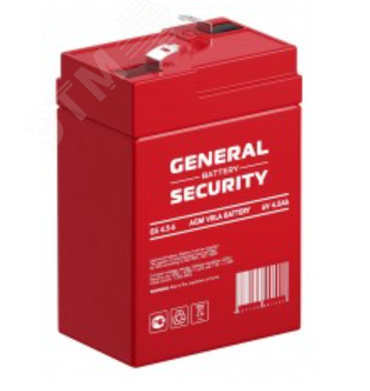 Изображение товара Аккумулятор GS6 4 5 Ач AGM General Security для систем охраны ИБП