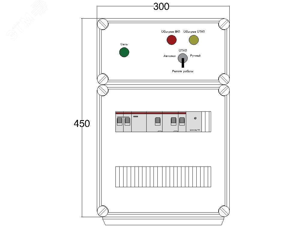 Щит управления электрообогревом DEVIBOX HR 2x4400 D330 (в комплекте с терморегулятором и датчиком температуры) DBR134 DEVIbox