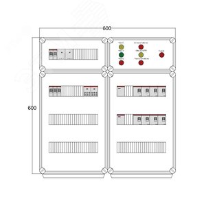 Щит управления электрообогревом DEVIBOX FHR 4x2800 D330 (в комплекте с терморегулятором и датчиком температуры)