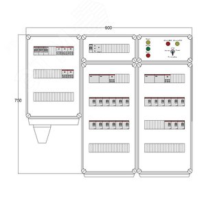 Щит управления электрообогревом DEVIBOX HR 21x2800 D316 (в комплекте с терморегулятором и датчиком температуры) DEVIbox
