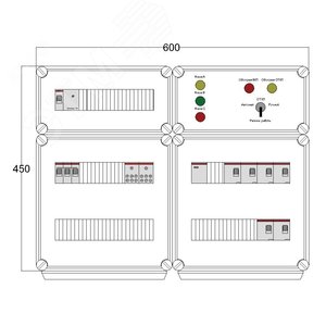 Щит управления электрообогревом DEVIBOX HR 6x1700 D330 (в комплекте с терморегулятором и датчиком температуры)