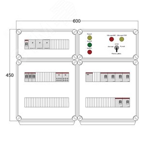 Щит управления электрообогревом DEVIBOX HR 6x1700 3хD330 (в комплекте с терморегулятором и датчиком температуры)