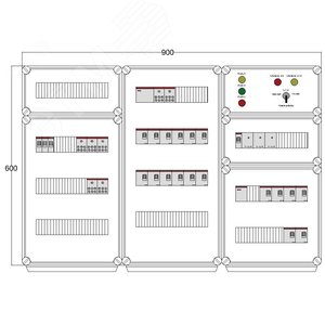 Щит управления электрообогревом DEVIBOX HR 18x1700 3хD330 (в комплекте с терморегулятором и датчиком температуры)