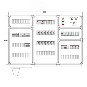 Щит управления электрообогревом DEVIBOX HR 15x2800 3хD330 (в комплекте с терморегулятором и датчиком температуры)