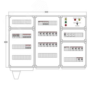 Щит управления электрообогревом DEVIBOX HR 18x2800 3хD330 (в комплекте с терморегулятором и датчиком температуры)