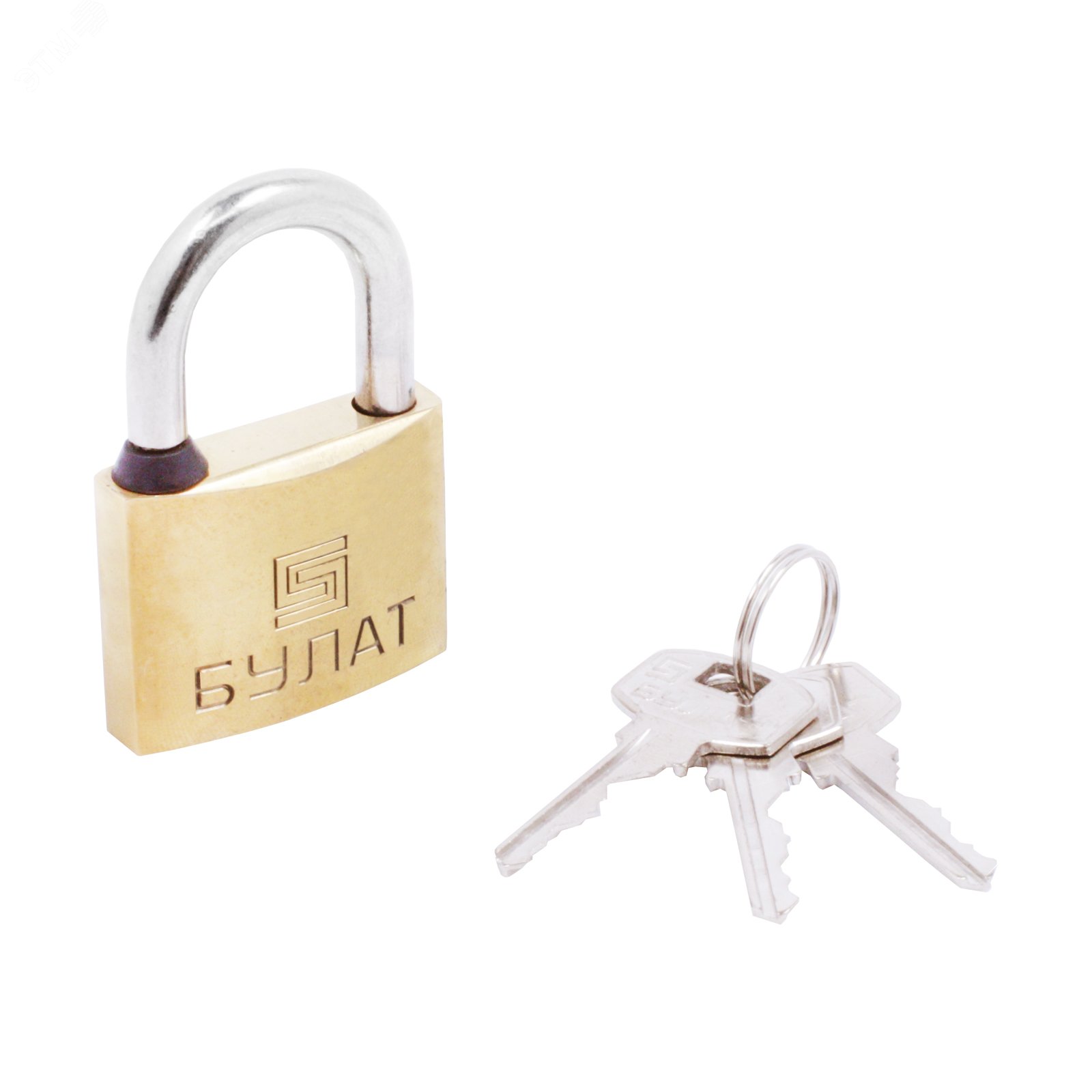 Изображение товара Замок навесной БУЛАТ ВС 1140 латунный с цилиндровым механизмом и золотым покрытием