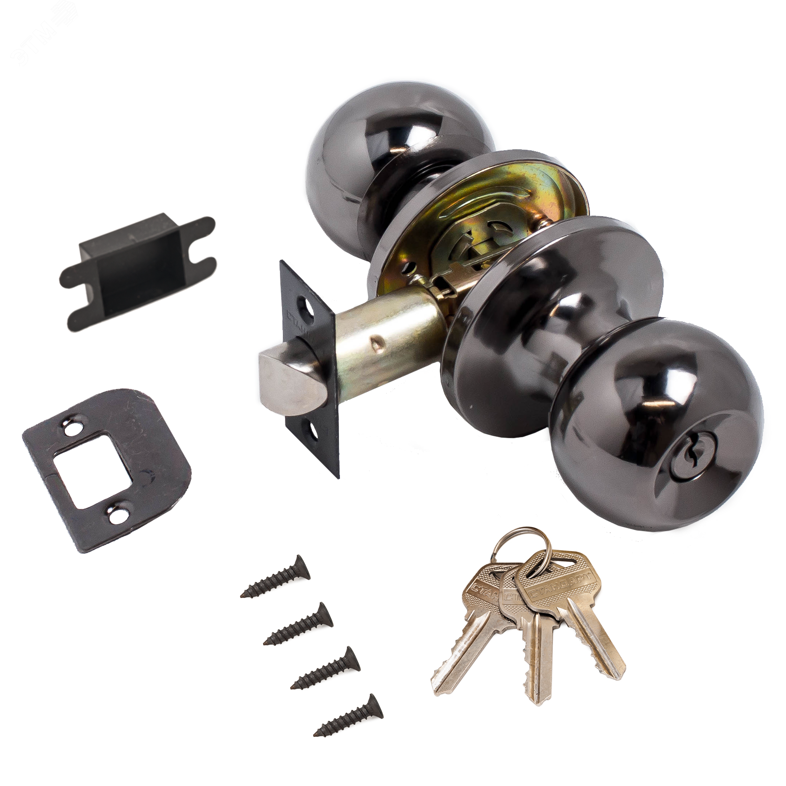 Изображение товара Ручка-защелка для межкомнатных дверей, СТАНДАРТ 607 ET BN черный никель (шт)