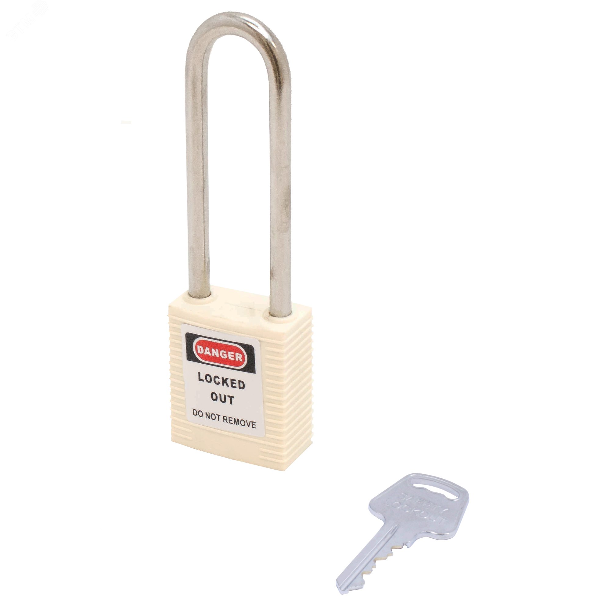 Изображение товара Навесной замок BD-G26S White из прочного пластика и нержавеющей дужкой