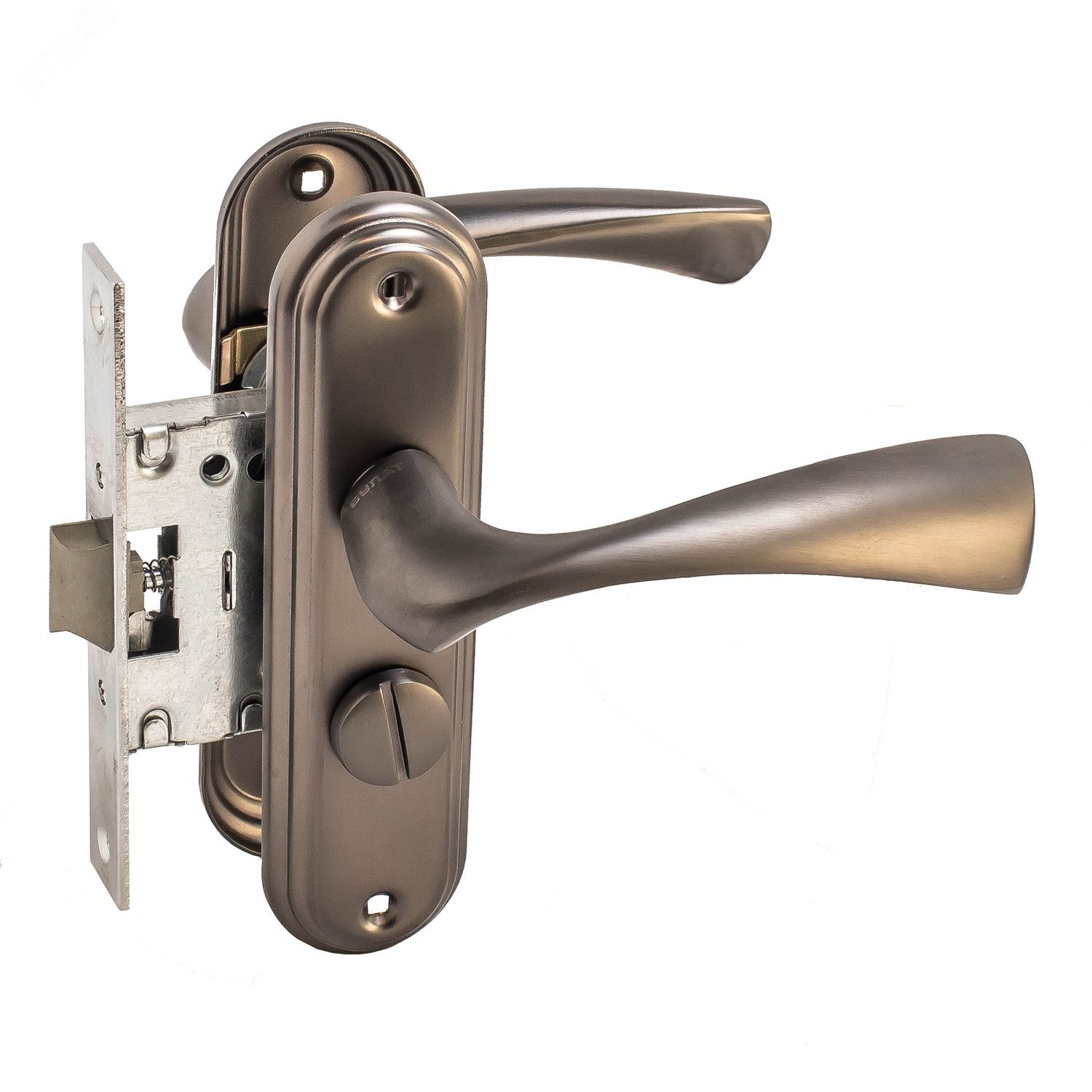 Изображение товара Защелка БУЛАТ ЗЩ1-Д03.03 (Л) НОМОС графит для внутренней и наружной установки