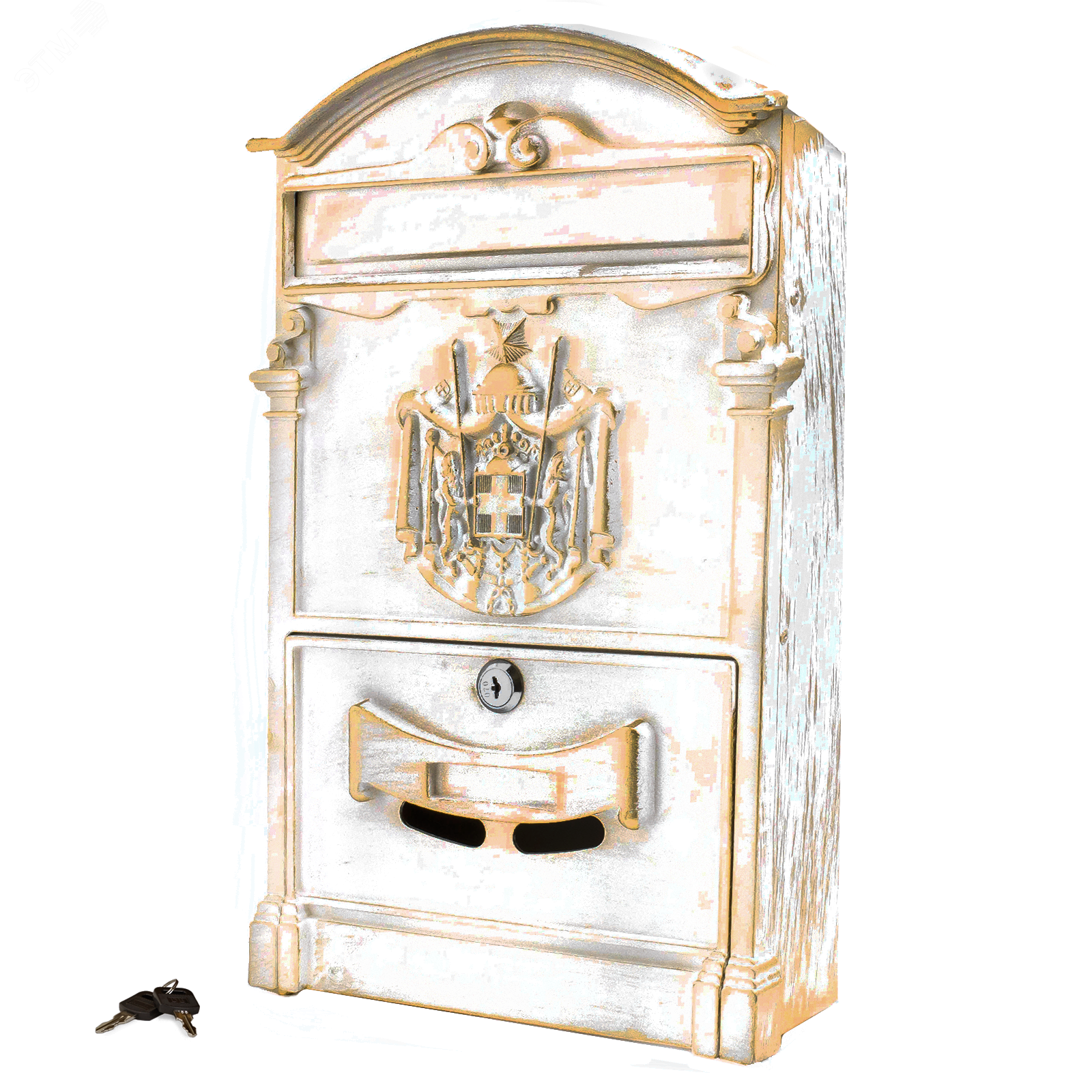Изображение товара Ящик почтовый индивидуальный №4010В антик белый из стали и алюминия